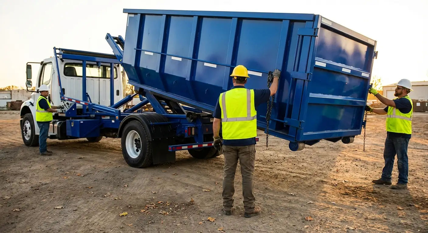 Commercial debris containment dumpster in Syracuse, NY
